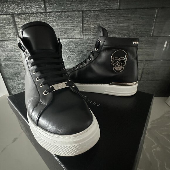 Philipp Plein Hi-Top Sneakers The $kull TM, Size 43 - Picture 5 of 17
